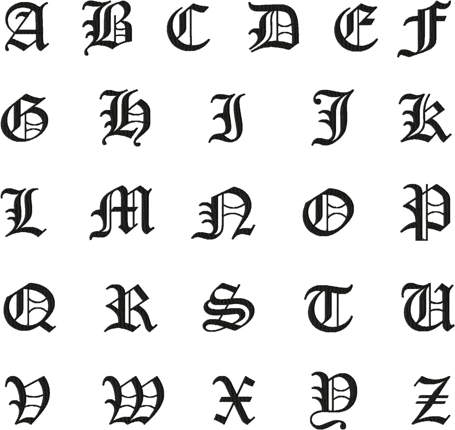 old english font alphabet letters