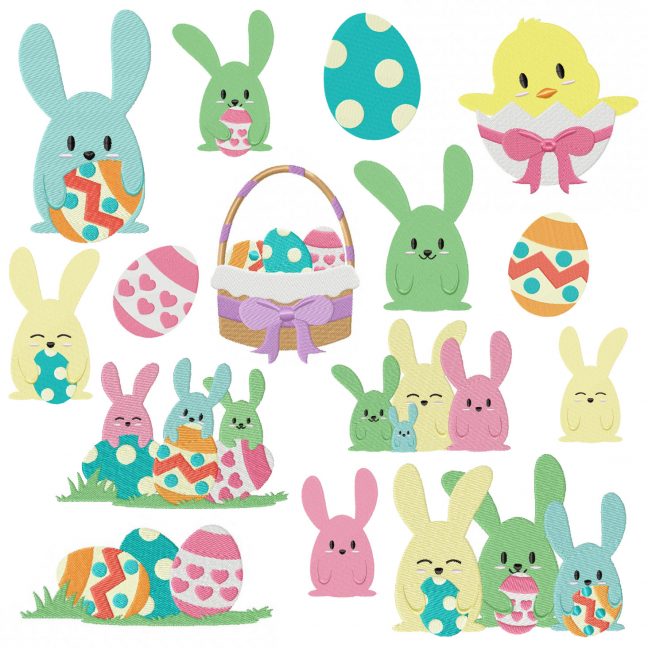 Easter Bunnies And Eggs Mega Pack – Embroidery Super Deal