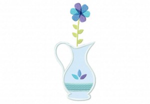 Pretty-Flower-in-Vase-(Z)-Applique-5x7 Inch