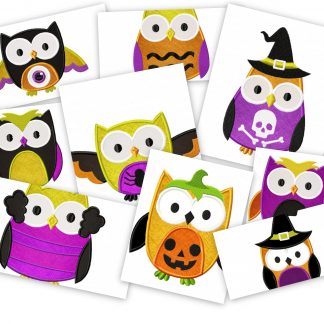 Spooky Halloween Owls - Stitched and Applique!