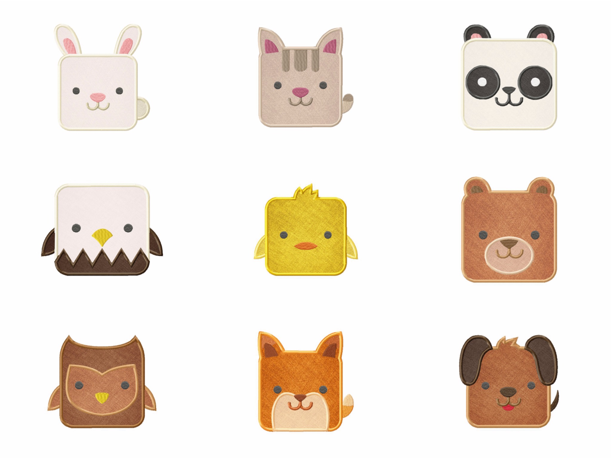 Kawaii Square animals