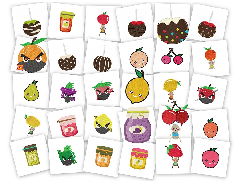 Fantastic Fruits! 30 Machine Embroidery Designs!