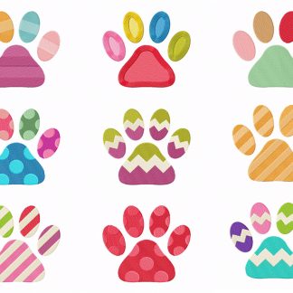 Cute Colorful Cat Paws Machine Embroidery Designs