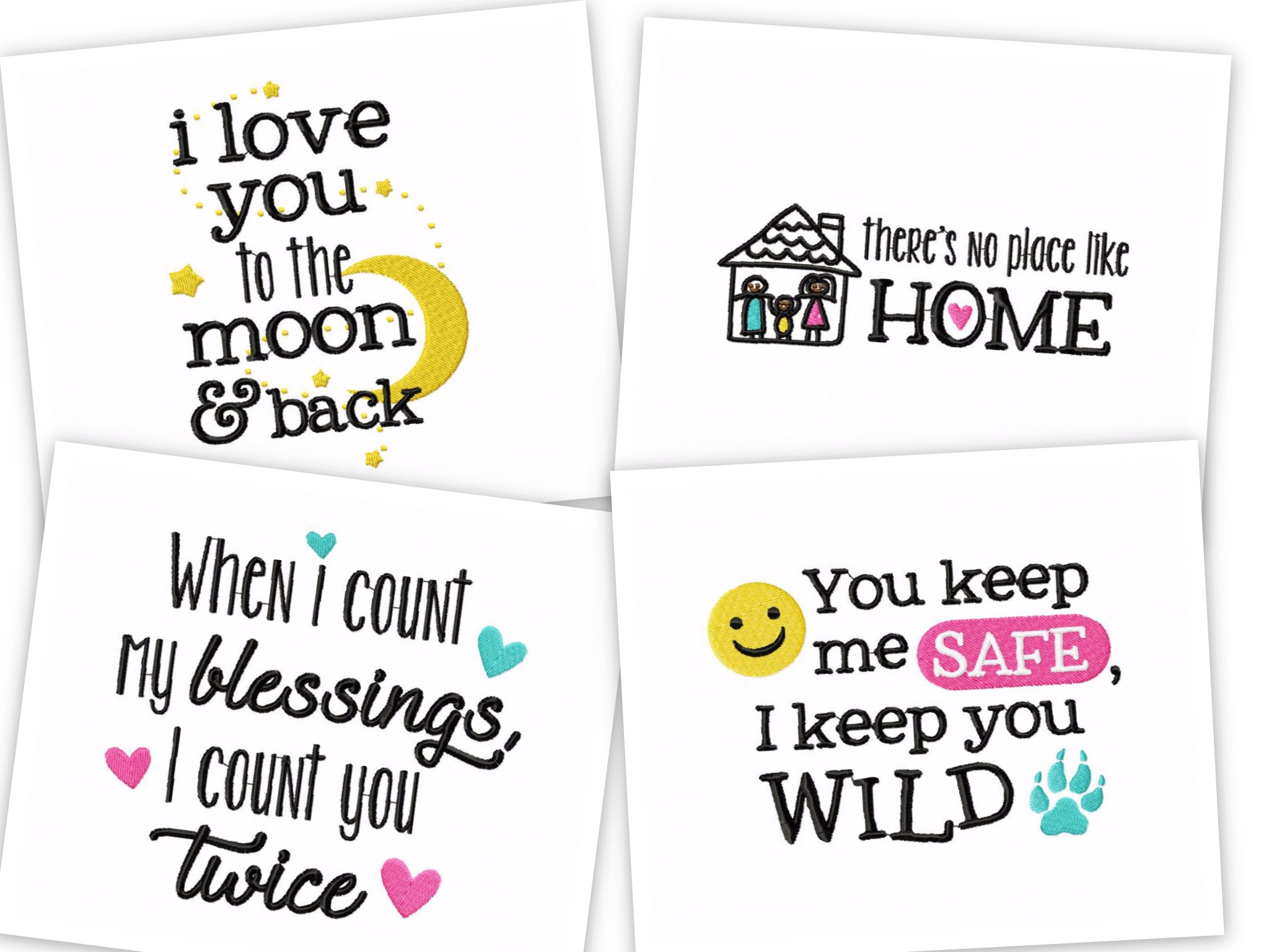 Friends & Family Quotes 12 Machine Embroidery Designs Embroidery