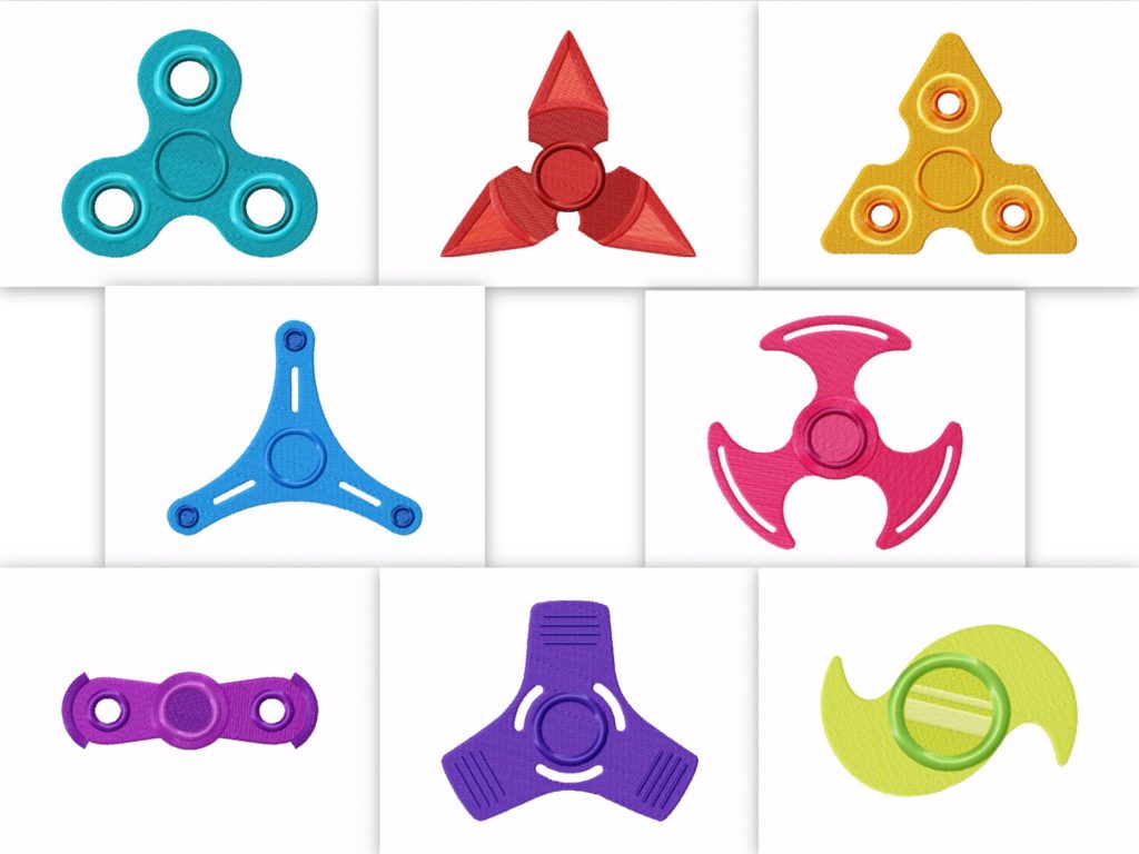 8 Fidget Spinner Pack Embroidery Super Deal