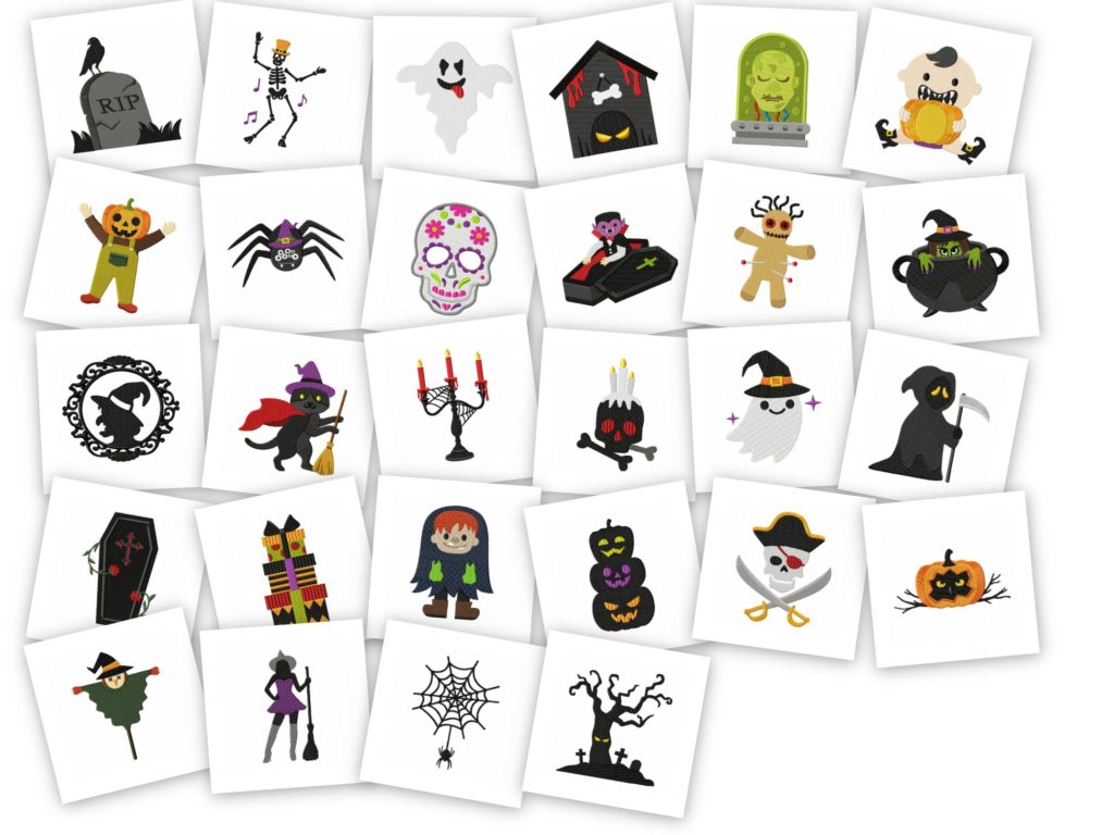 Halloween Spooky Cute Embroidery Pack 28 Designs Included Embroidery