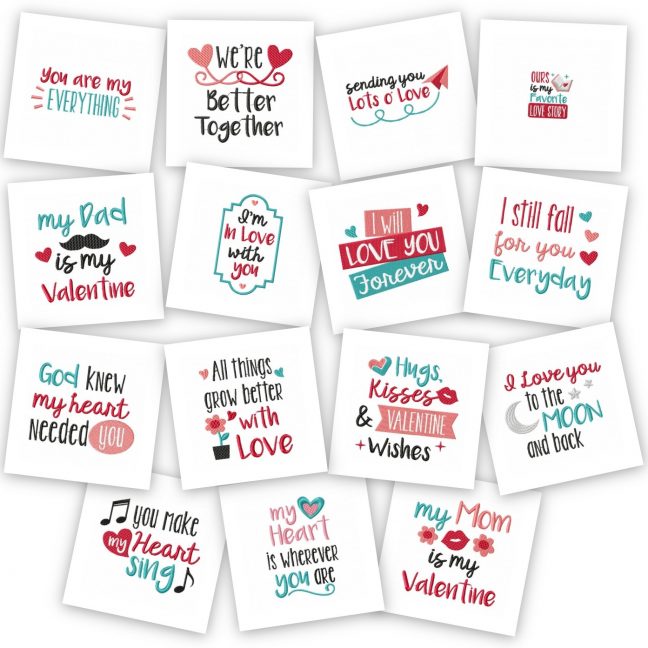 Valentine's Day Embroidery Packs