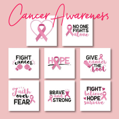 8 Cancer Awareness Embroidery Design Pack