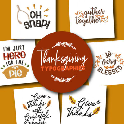 19 Big Thanksgiving Typography Embroidery Design Pack
