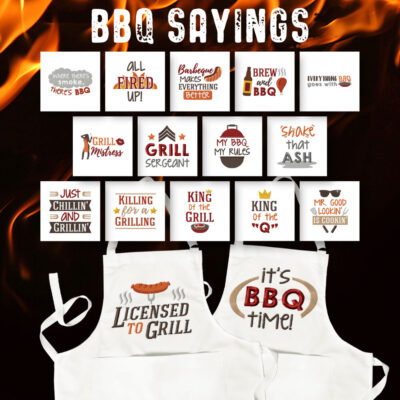 16 BBQ Sayings Embroidery Design Pack