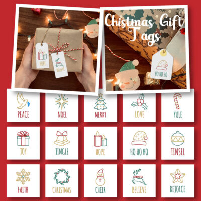 15 Christmas Gift Tags Embroidery Design Pack