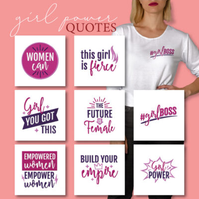 8 Girl Power Quotes Embroidery Design Pack