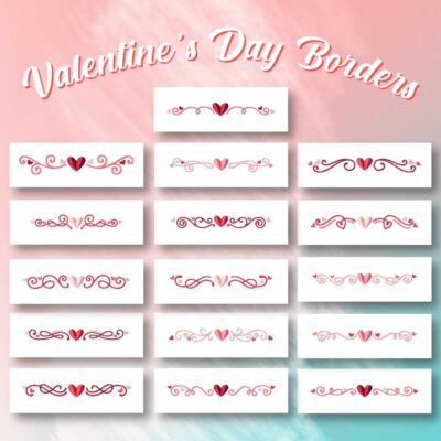 16 Valentine's Day Borders Embroidery Design Pack