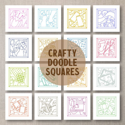 16 Crafty Doodle Squares Embroidery Design Pack