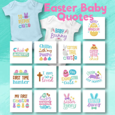 15 Baby Easter Quotes Embroidery Design Pack
