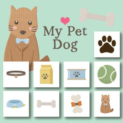 9 My Pet Dog Embroidery Design Pack