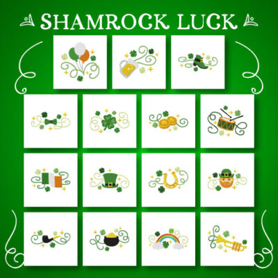 15 Shamrock Luck Embroidery Design Pack