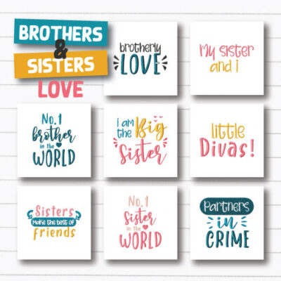 8 Brothers And Sisters Love Embroidery Design Pack