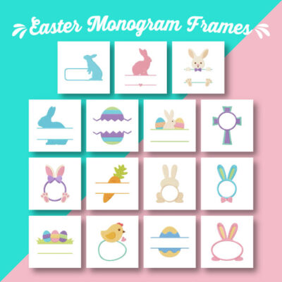 15 Easter Monogram Frames Embroidery Design Pack