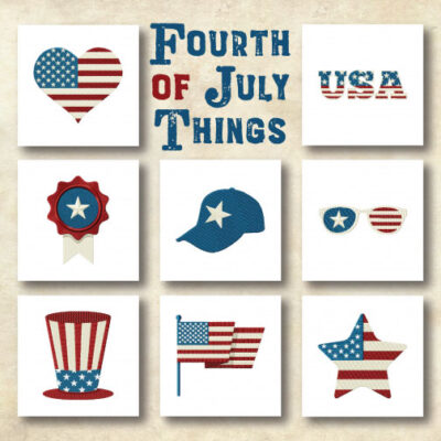 8 Fourth Of July Things Embroidery Design Pack