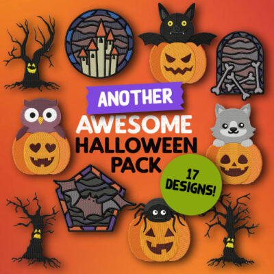 17 Another Awesome Halloween Pack Embroidery Design Pack