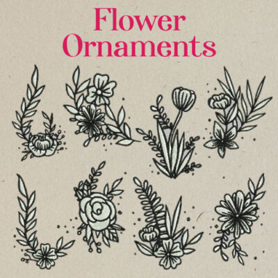 8 Flower Ornaments Embroidery Design Pack