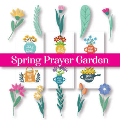 16 Spring Prayer Garden Stitched Embroidery Design Pack
