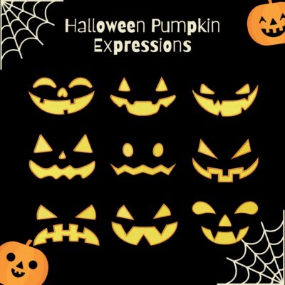 9 Halloween Pumpkin Expressions Stitched Embroidery Design Pack