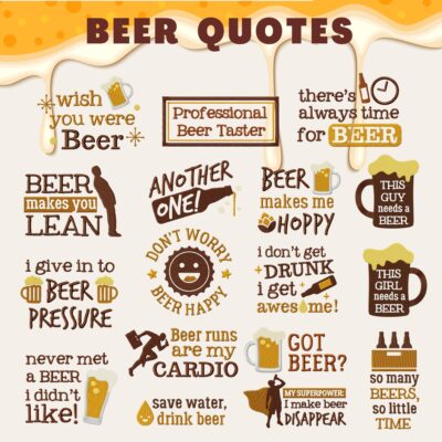 17 Beer Quotes Stitched Embroidery Design Pack