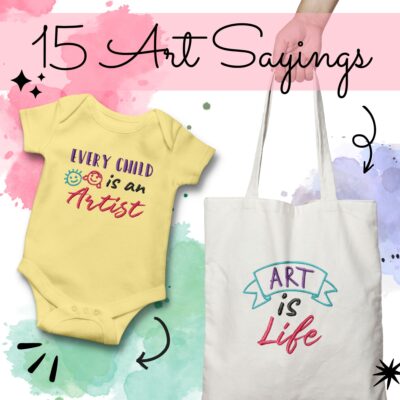 Art Sayings Embroidery Designs 15 Designs Included
