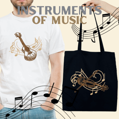 Instruments of Music Embroidery Designs 15 Designs Included