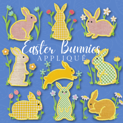 Easter Bunnies Appliqué Embroidery Designs 9 Designs Included