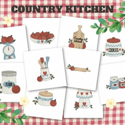Country Kitchen Stitched Embroidery Designs 10 Designs Included