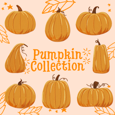 Pumpkin Collection Stitched Embroidery Designs 8 Designs Included
