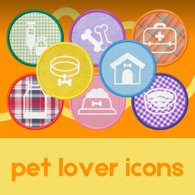 Pet Lover Icons Appliqué Embroidery Designs 8 Designs Included