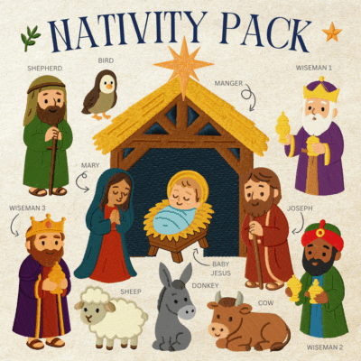 Nativity Design Pack 17 Machine Embroidery Designs Included!