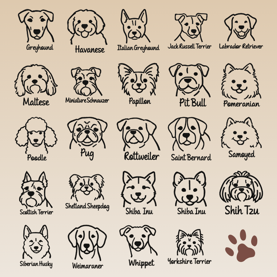 Line Art Dogs 49 Breeds Pack Machine Embroidery Designs! - Image 4