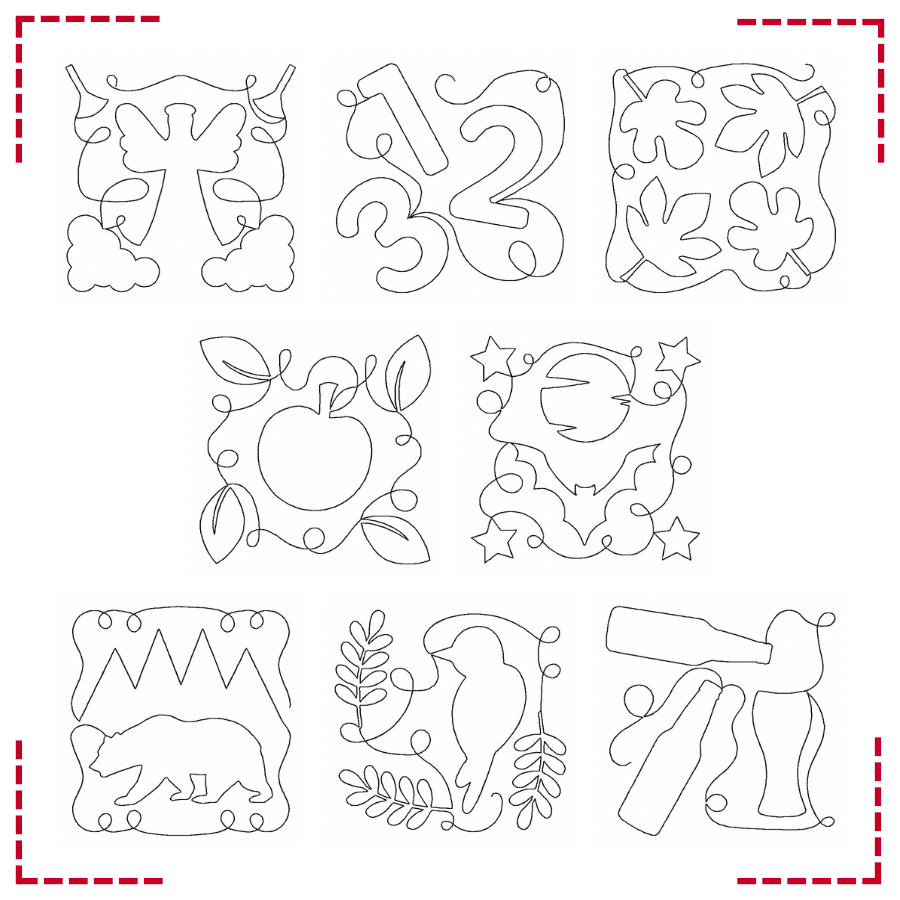 Lineart Quilt Squares 40 Machine Embroidery Designs Included! - Image 2