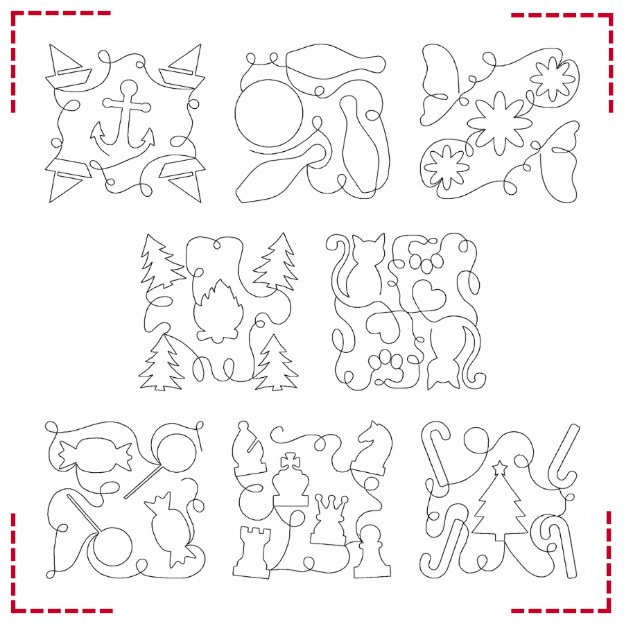 Lineart Quilt Squares 40 Machine Embroidery Designs Included! - Image 3