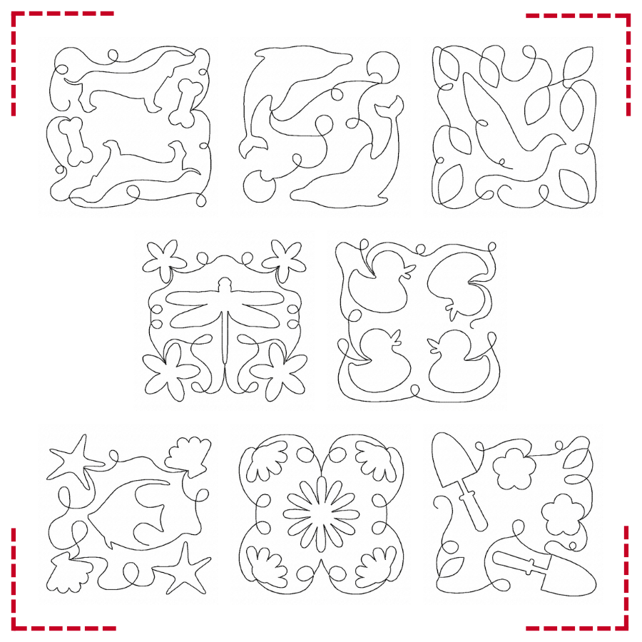 Lineart Quilt Squares 40 Machine Embroidery Designs Included! - Image 4