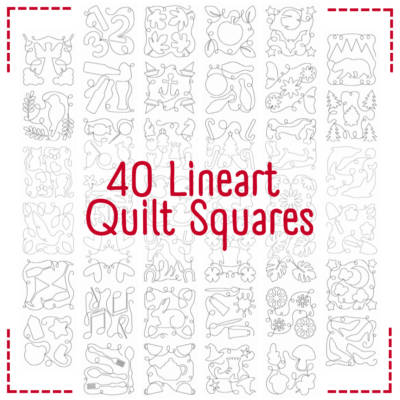 Lineart Quilt Squares 40 Machine Embroidery Designs Included!