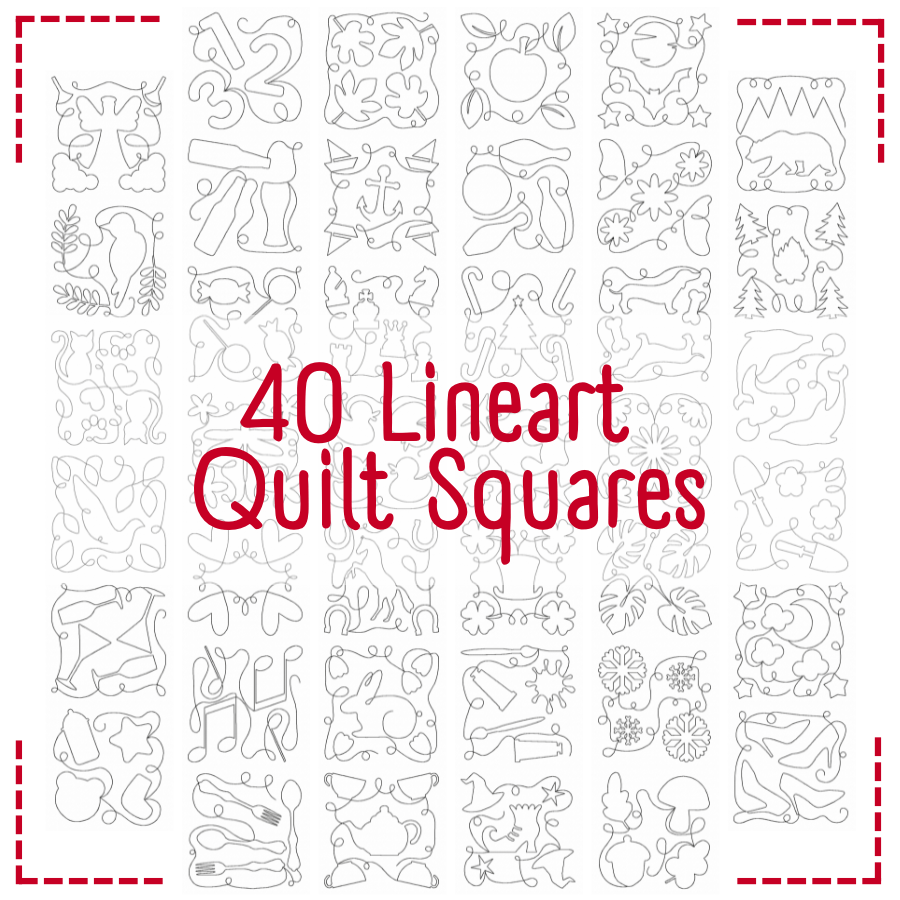 Lineart Quilt Squares 40 Machine Embroidery Designs Included!