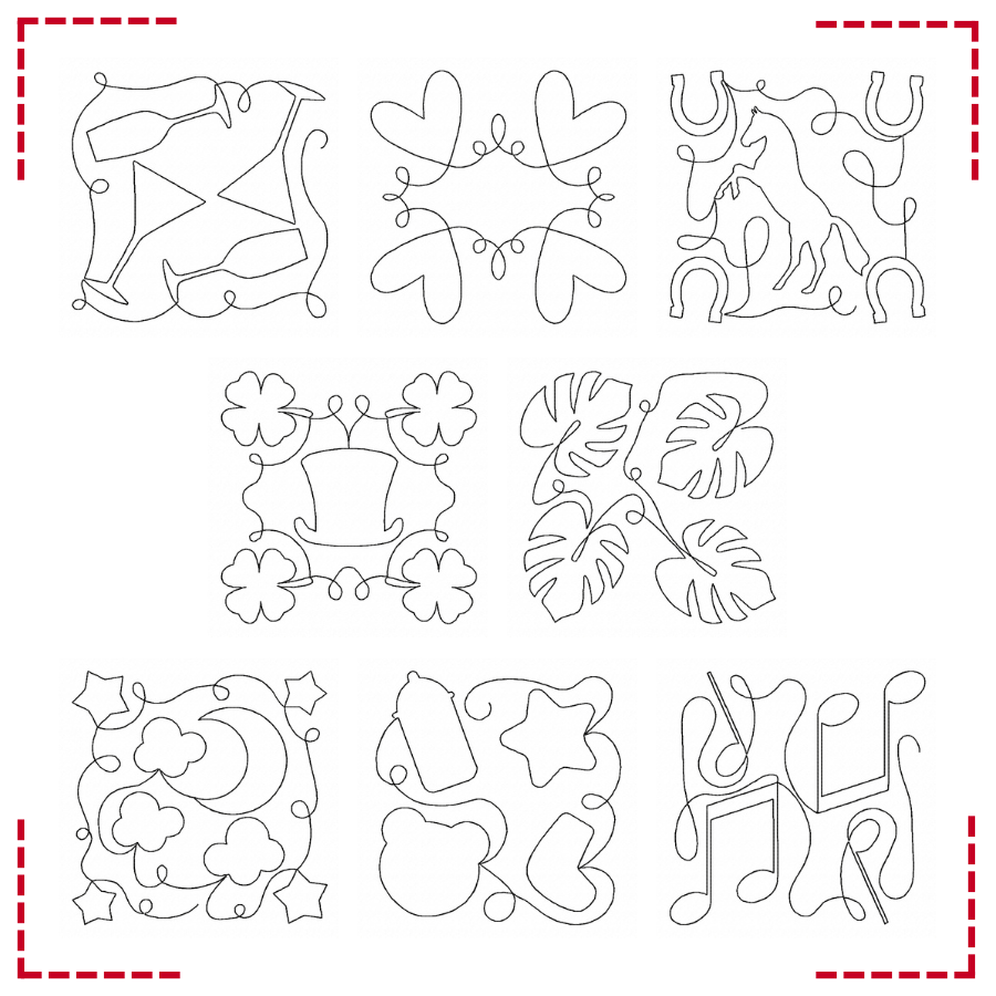 Lineart Quilt Squares 40 Machine Embroidery Designs Included! - Image 5