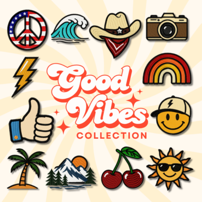 Good Vibes Collection 12 Stitched Machine Embroidery Designs Included!