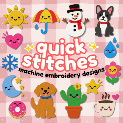 Quick Stitches 10 Stitched Machine Embroidery Designs Included!
