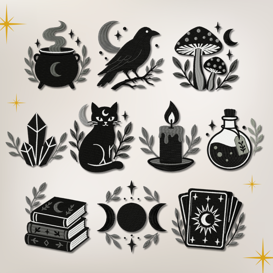 Midnight Mystic 10 Stitched Machine Embroidery Designs Included! - Image 2
